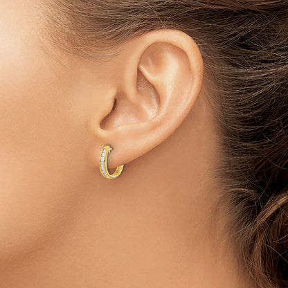 14k Yellow Gold 1/4 Ct. Lab Grown Diamond VS/SI+ G+ Hinged Hoop Earrings