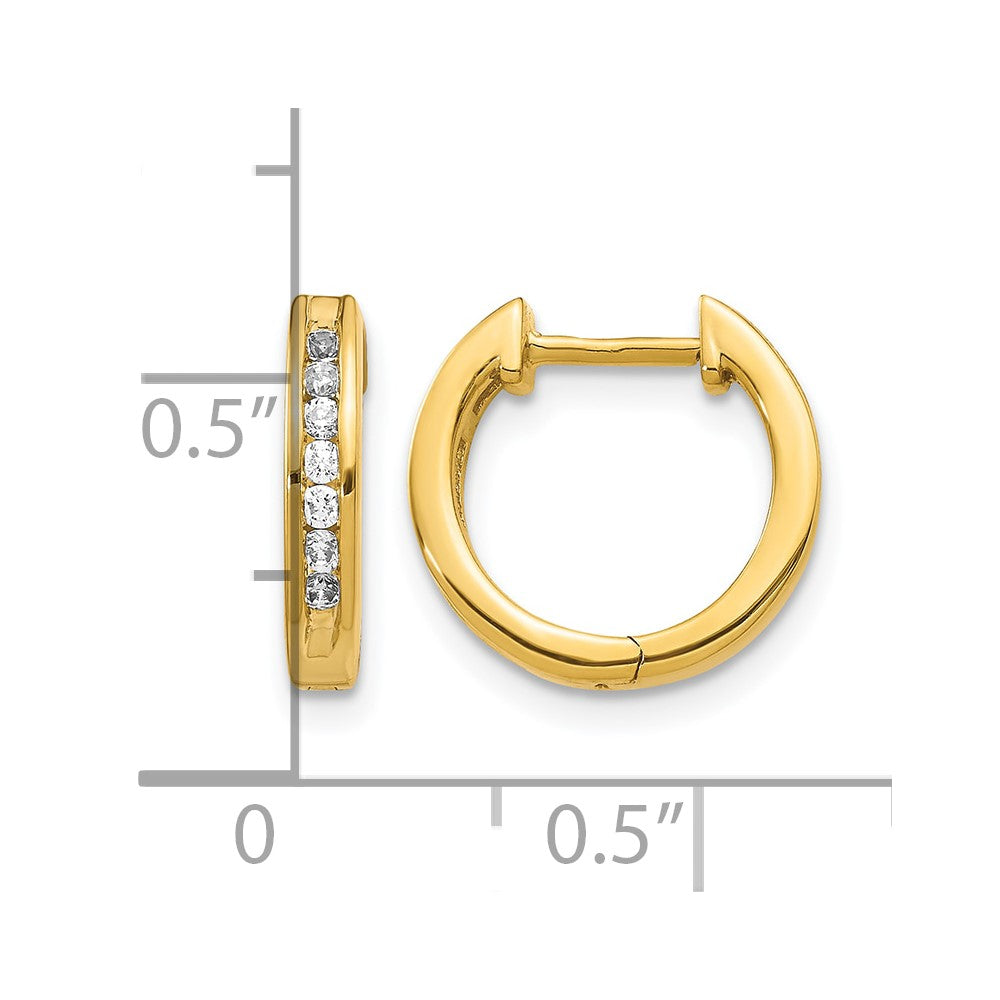 14k Yellow Gold 1/4 Ct. Lab Grown Diamond VS/SI+ G+ Hinged Hoop Earrings