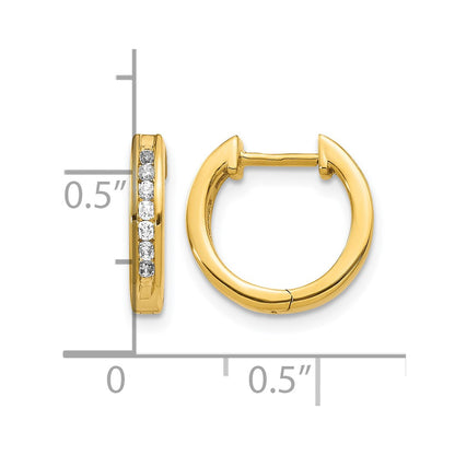 14k Yellow Gold 1/4 Ct. Lab Grown Diamond VS/SI+ G+ Hinged Hoop Earrings