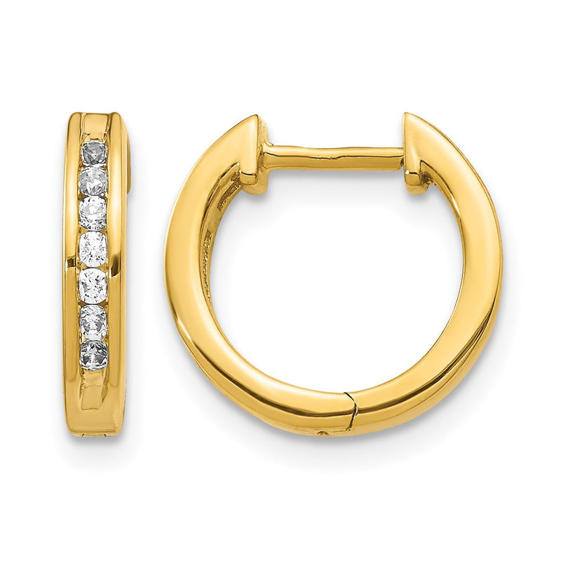 14k Yellow Gold 1/4 Ct. Lab Grown Diamond VS/SI+ G+ Hinged Hoop Earrings