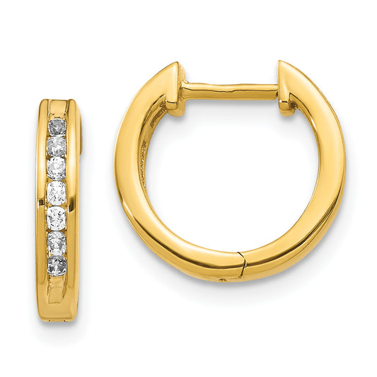 14k Yellow Gold 1/4 Ct. Lab Grown Diamond VS/SI+ G+ Hinged Hoop Earrings