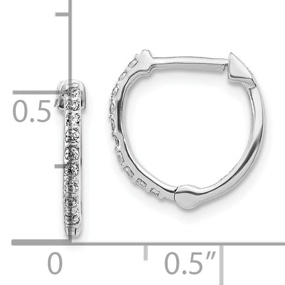 10K White Gold Diamond Hoop Earrings