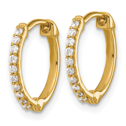10K Yellow Gold Diamond Hinged Hoop Earrings