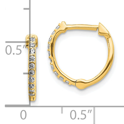 10K Yellow Gold Diamond Hinged Hoop Earrings
