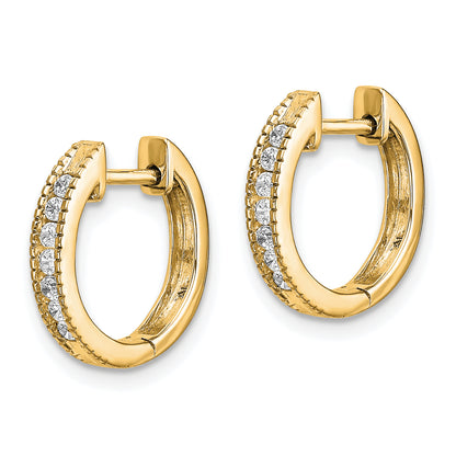 14k Yellow Gold 1/5 Ct. Lab Grown Diamond VS/SI+ G+ Hinged Hoop Earrings