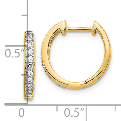 10K Yellow Gold Diamond Complete Hinged Hoop Earrings