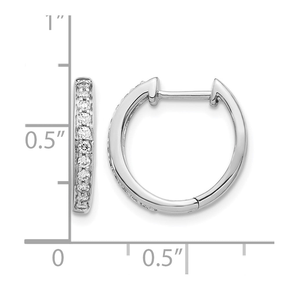 14k White Gold 1/4 Ct. Lab Grown Diamond VS/SI+ G+ Hinged Hoop Earrings