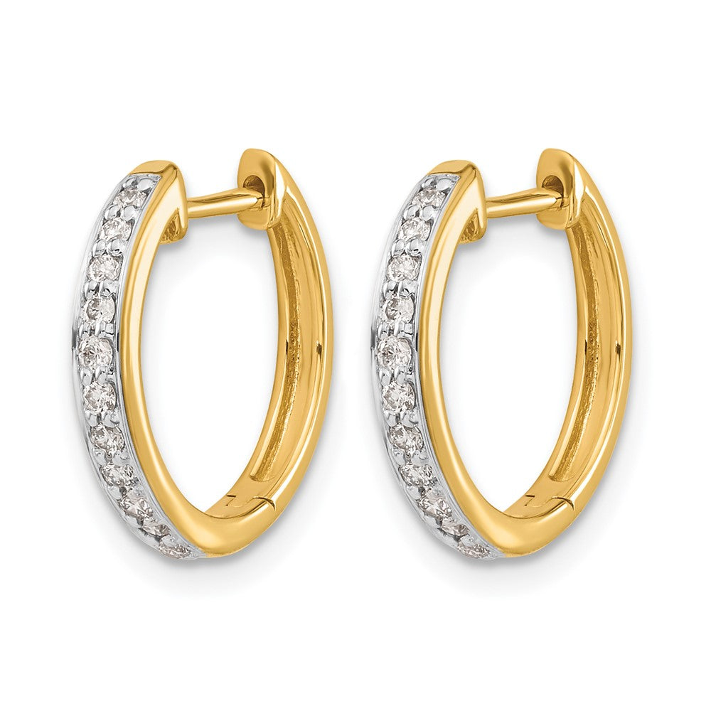14k Yellow Gold 1/4 Ct. Lab Grown Diamond VS/SI+ G+ Hinged Hoop Earrings