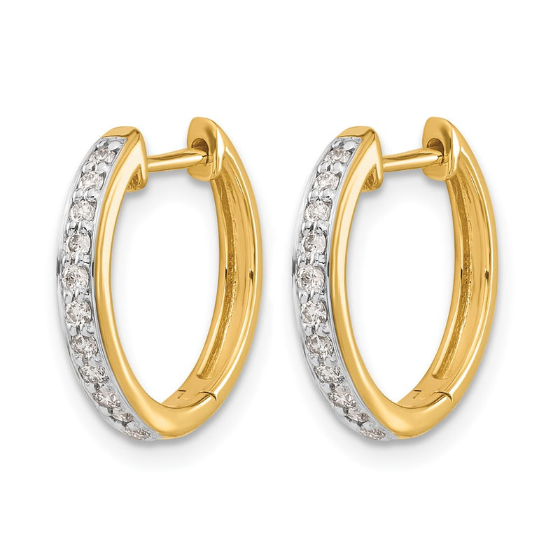 14k Yellow Gold 1/4 Ct. Lab Grown Diamond VS/SI+ G+ Hinged Hoop Earrings