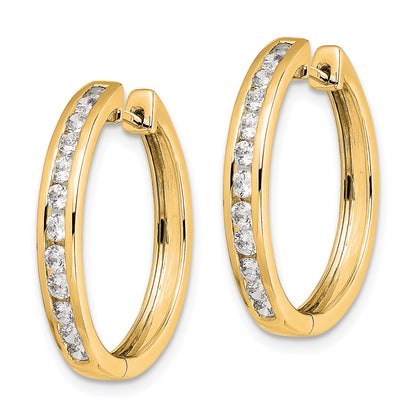 14k Yellow Gold 1/2 Ct. Lab Grown Diamond VS/SI+ G+ Hinged Hoop Earrings