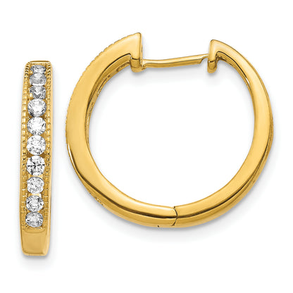 14k Yellow Gold 1/2 Ct. Lab Grown Diamond VS/SI+ G+ Hinged Hoop Earrings