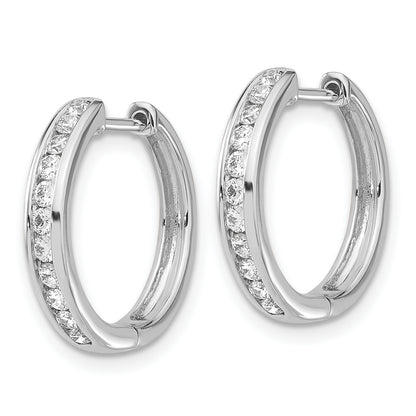 14k White Gold 1/2 Ct. Lab Grown Diamond VS/SI+ G+ Hinged Hoop Earrings