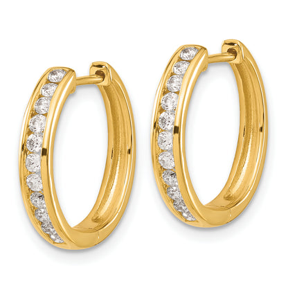 14k Yellow Gold 1/2 Ct. Lab Grown Diamond VS/SI+ G+ Hinged Hoop Earrings
