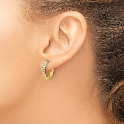 14k Yellow Gold 1/2 Ct. Lab Grown Diamond VS/SI+ G+ Hinged Hoop Earrings