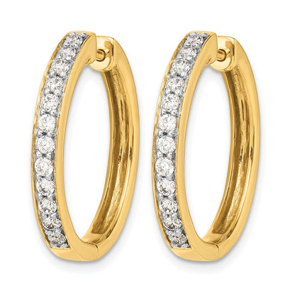 14k Yellow Gold Real Diamond Hinged Hoop Earrings