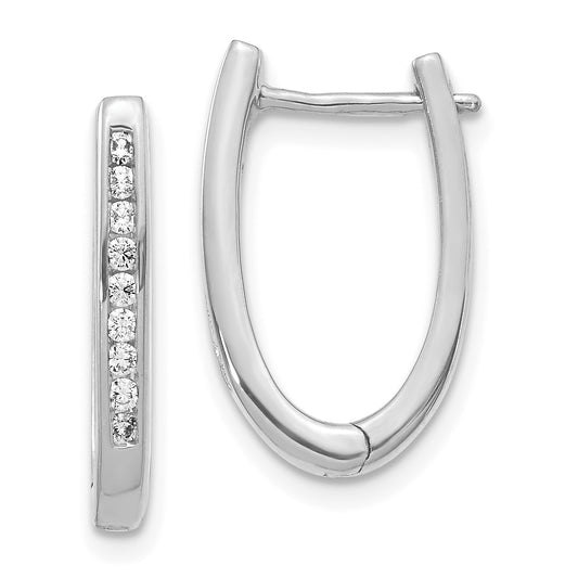 14k White Gold 1/4 Ct. Lab Grown Diamond VS/SI+ G+ Hinged Hoop Earrings