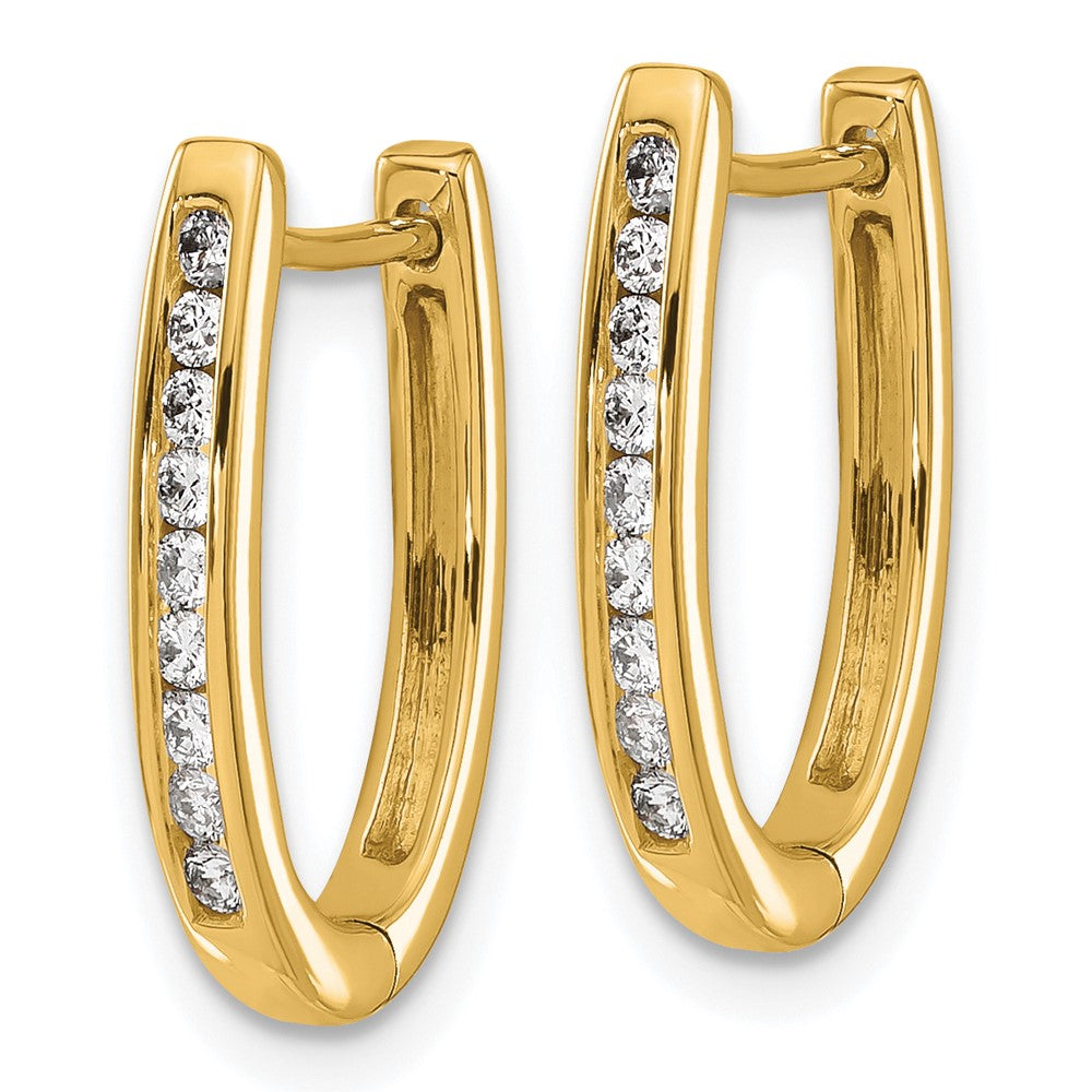 14k Yellow Gold 1/4 Ct. Lab Grown Diamond VS/SI+ G+ Complete Hinged Hoop Earrings