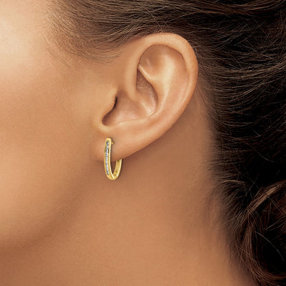 14k Yellow Gold 1/4 Ct. Lab Grown Diamond VS/SI+ G+ Complete Hinged Hoop Earrings