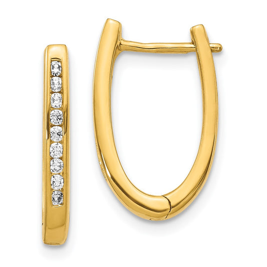 14k Yellow Gold 1/4 Ct. Lab Grown Diamond VS/SI+ G+ Complete Hinged Hoop Earrings
