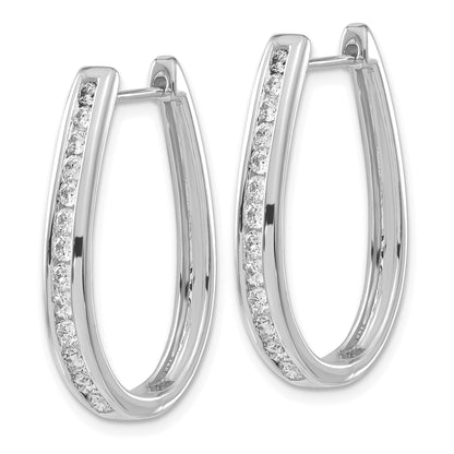 14K White Gold Lab Grown Diamond VS/SI FGH Hinged Hoop Earrings