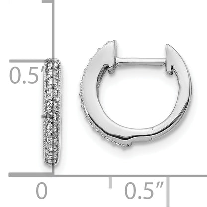 10K White Gold Diamond Hinged Hoop Earrings