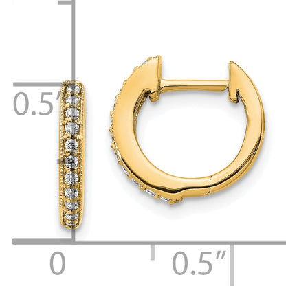 10K Yellow Gold Diamond Hinged Hoop Earrings