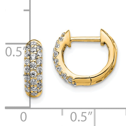10K Yellow Gold Diamond Hinged Hoop Earrings
