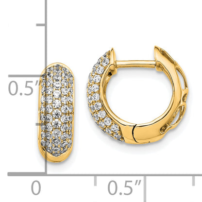 10K Yellow Gold Diamond Hinged Hoop Earrings