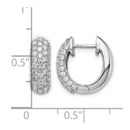 14k White Gold 1 1/5 Ct. Lab Grown Diamond VS/SI+ G+ Hinged Hoop Earrings