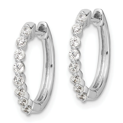 14k White Gold 1/3 Ct. Lab Grown Diamond VS/SI+ G+ Hinged Hoop Earrings