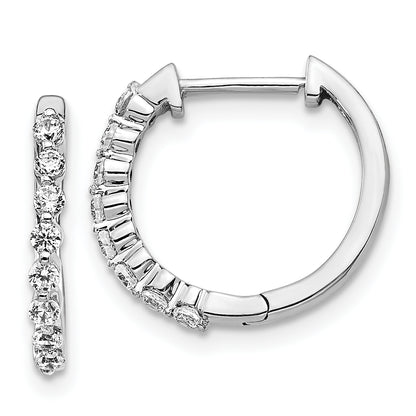 14k White Gold 1/3 Ct. Lab Grown Diamond VS/SI+ G+ Hinged Hoop Earrings