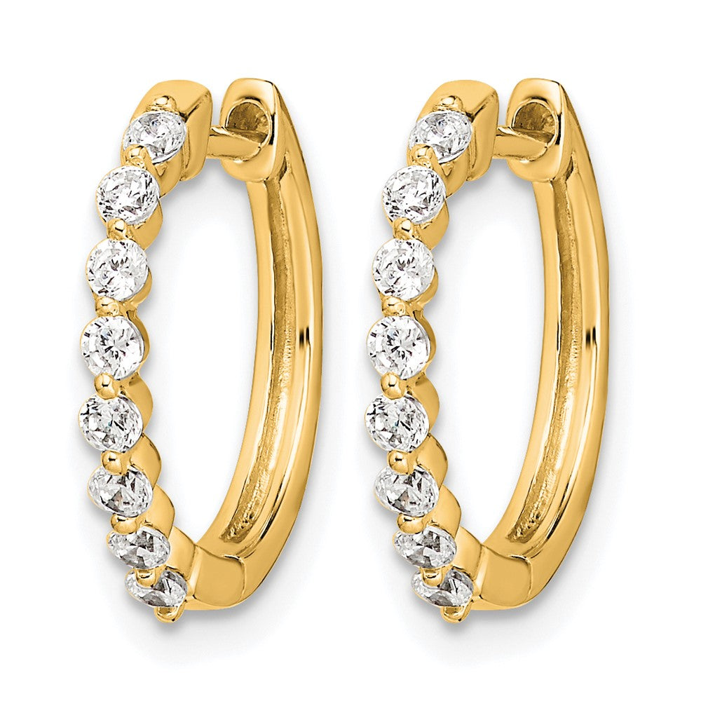 14k Yellow Gold 1/3 Ct. Lab Grown Diamond VS/SI+ G+ Complete Hinged Hoop Earrings