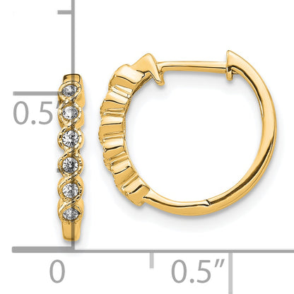 10K Yellow Gold Diamond Hinged Hoop Earrings