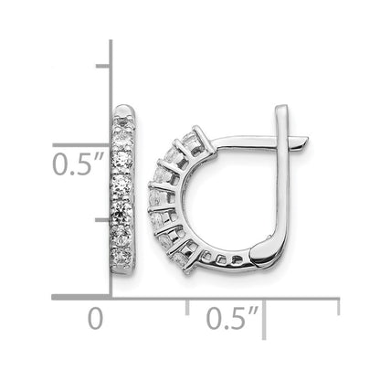14k White Gold Fancy Hinged Real Diamond Earrings