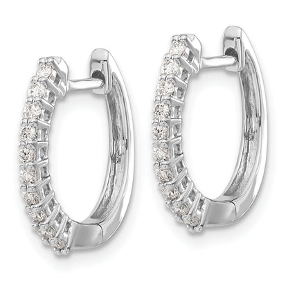 14k White Gold 1/4 Ct. Lab Grown Diamond VS/SI+ G+ Hinged Hoop Earrings