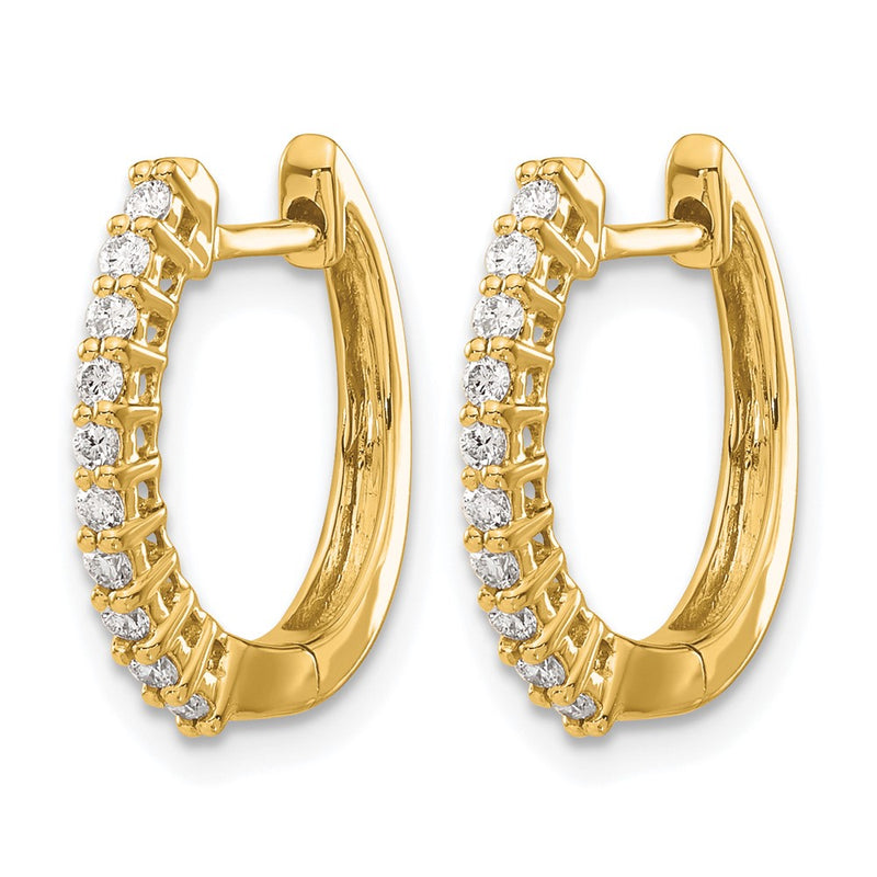 14k Yellow Gold 1/4 Ct. Lab Grown Diamond VS/SI+ G+ Hinged Hoop Earrings