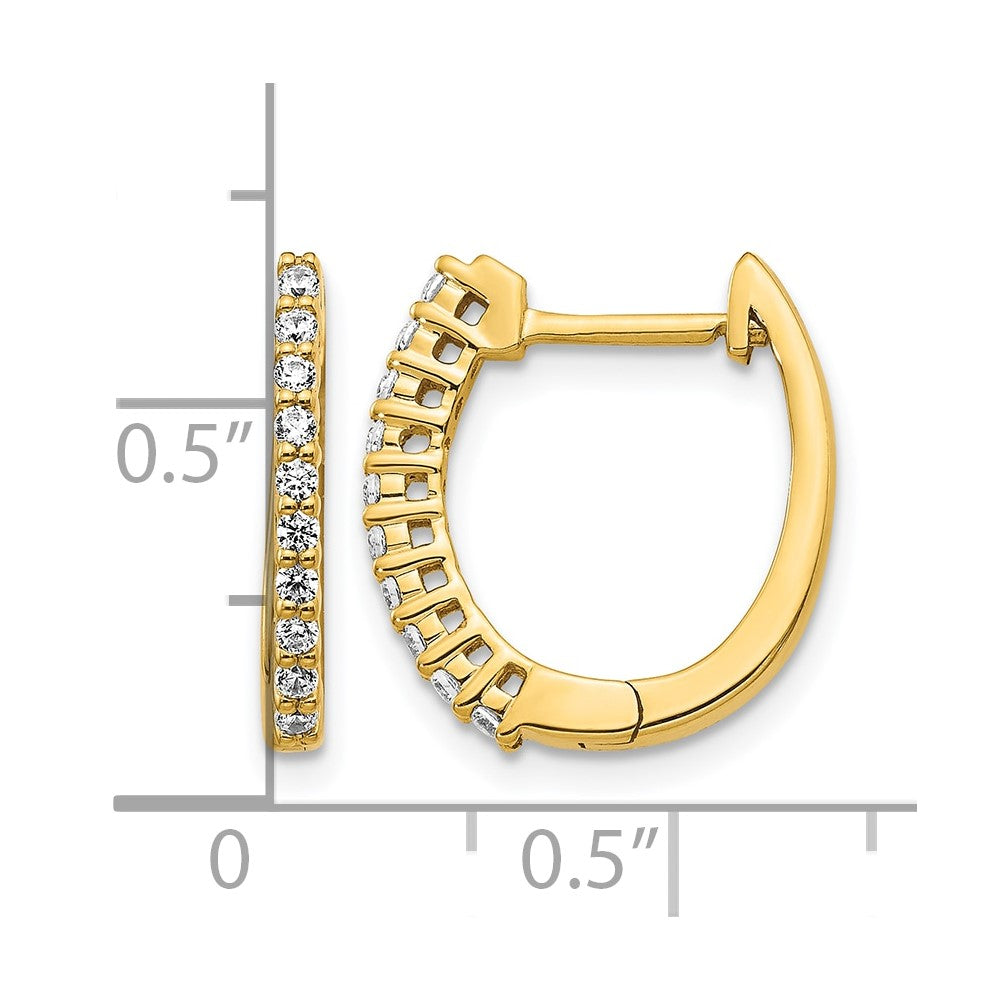 14k Yellow Gold 1/4 Ct. Lab Grown Diamond VS/SI+ G+ Hinged Hoop Earrings