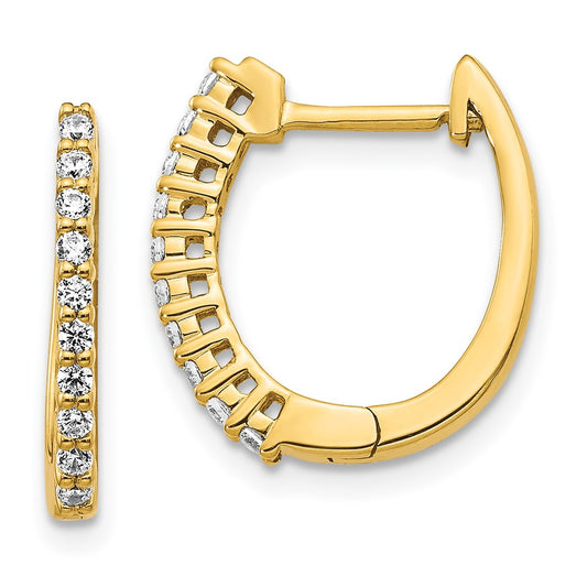 14k Yellow Gold 1/4 Ct. Lab Grown Diamond VS/SI+ G+ Complete Hinged Hoop Earrings