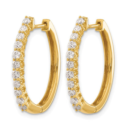 14k Yellow Gold 3/4 Ct. Lab Grown Diamond VS/SI+ G+ Hinged Hoop Earrings