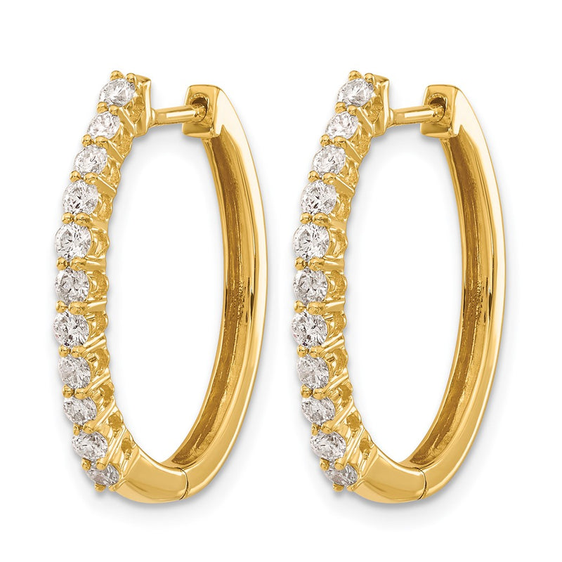 14k Yellow Gold 3/4 Ct. Lab Grown Diamond VS/SI+ G+ Hinged Hoop Earrings
