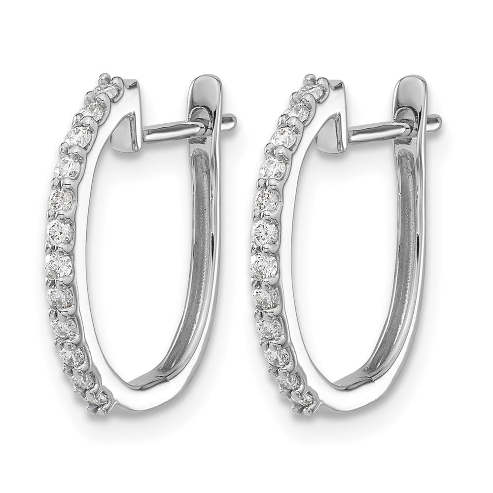 14k White Gold 1/5 Ct. Lab Grown Diamond VS/SI+ G+ Hinged Hoop Earrings