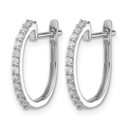 14k White Gold 1/5 Ct. Lab Grown Diamond VS/SI+ G+ Hinged Hoop Earrings