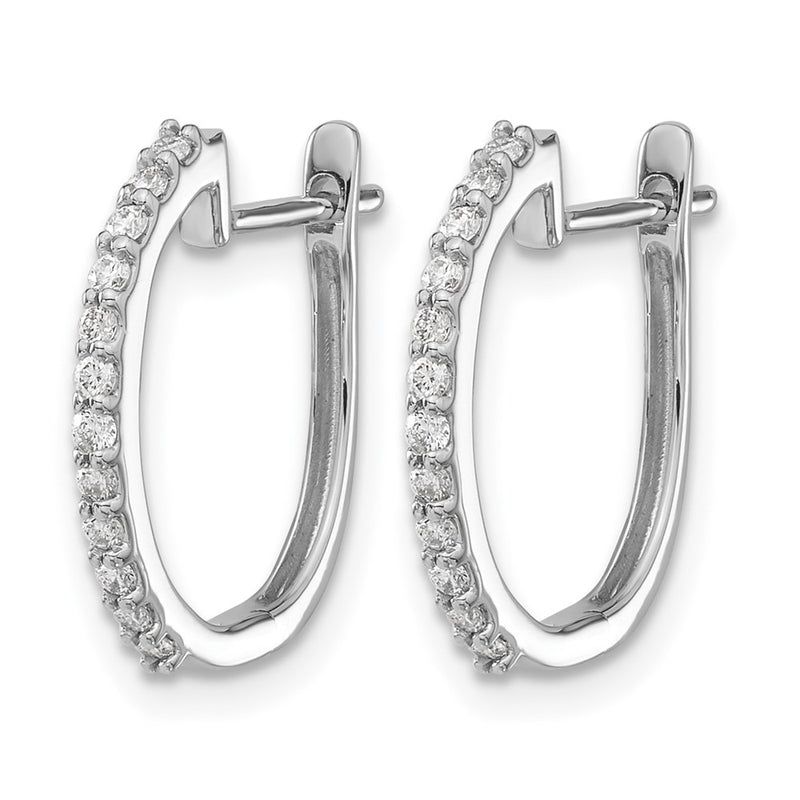 14k White Gold 1/5 Ct. Lab Grown Diamond VS/SI+ G+ Hinged Hoop Earrings