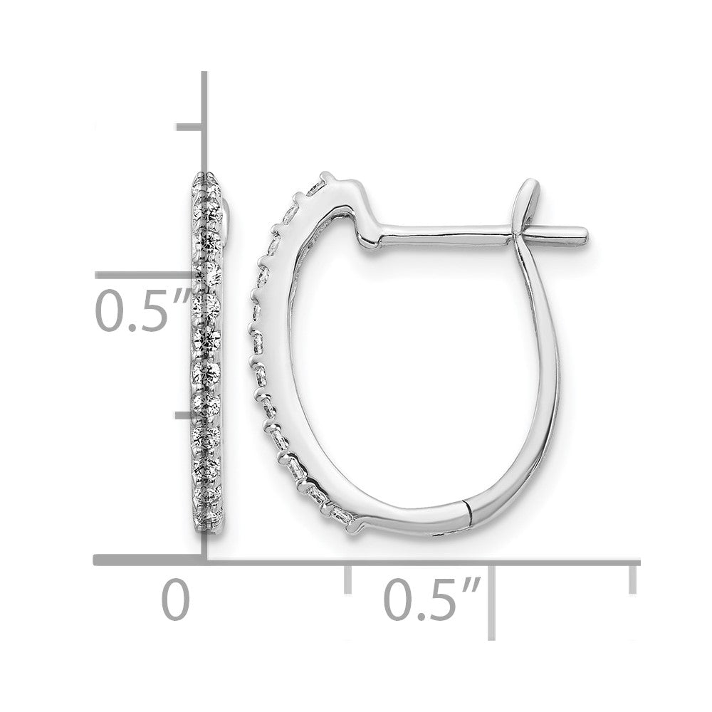 14k White Gold 1/5 Ct. Lab Grown Diamond VS/SI+ G+ Hinged Hoop Earrings