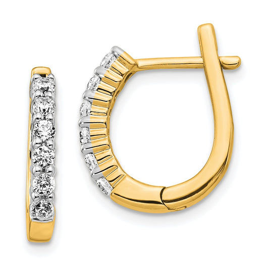 14k Yellow Gold 1/2 Ct. Lab Grown Diamond VS/SI+ G+ Complete Hinged Hoop Earrings