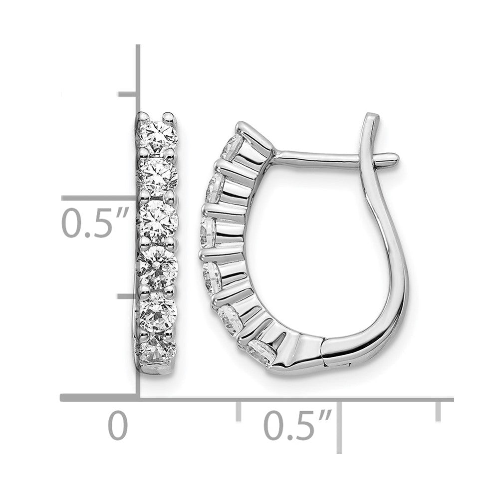 14k White Gold 10 Ct. Lab Grown Diamond VS/SI+ G+ Hinged Hoop Earrings
