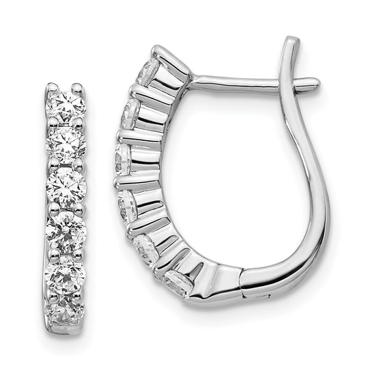 14k White Gold 10 Ct. Lab Grown Diamond VS/SI+ G+ Hinged Hoop Earrings