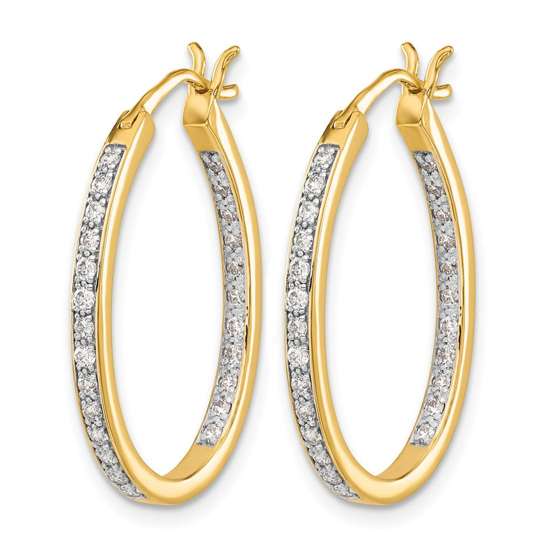 14k Yellow Gold 1/2 Ct. Lab Grown Diamond VS/SI+ G+ In and Out Hoop Earrings
