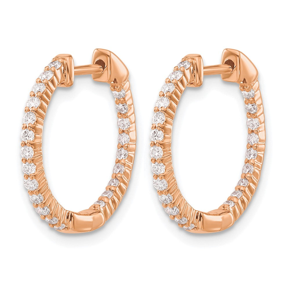 14k Rose Gold 1/2 Ct. Lab Grown Diamond VS/SI+ G+ Complete In and Out Hoop Earrings