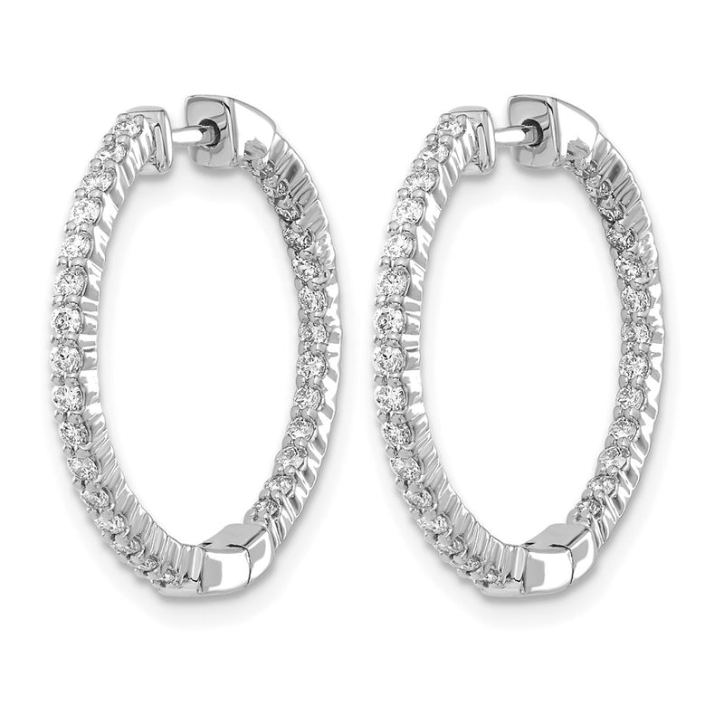 14k White Gold 5/8 Ct. Lab Grown Diamond VS/SI+ G+ In and Out Hoop Earrings